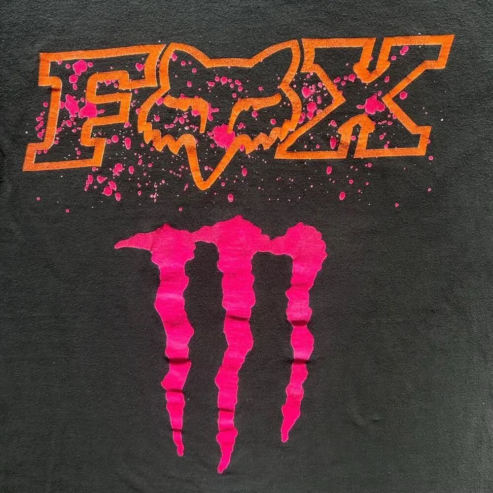 Vintage y2k Fox Racing Monster Energy drink Graphic Tee shirt - Picture 4 of 8